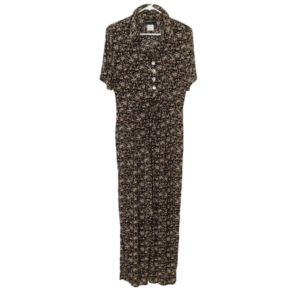 Molly Malloy Vintage Jumpsuit - Wide Legs & Front Tie Size 8